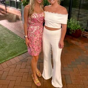 Lilly Pulitzer Strapless Pink Floral Cocktail Dress